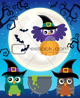 Halloween image with owls theme 5