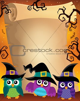 Halloween parchment with owls theme 2