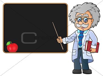Scientist by blackboard theme image 2