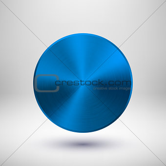 Blue Metal Circle Badge