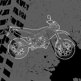 Motorcycle drawn by contour