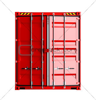 Service delivery - red cargo container