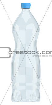 Small plastic water bottle isolated on white