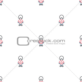 Queen guard soldiers cute seamless vector pattern.
