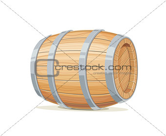 Horizontal Wooden barrel for wine or beer