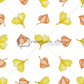 Pattern with yellow leaves