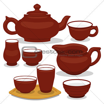 Chinese tea utensils set.