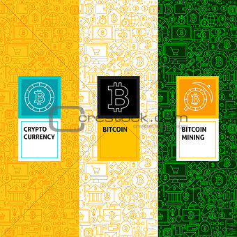 Line Bitcoin Patterns Set