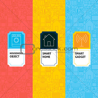 Line Smart Home Patterns Set