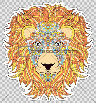 Colorful head of lion