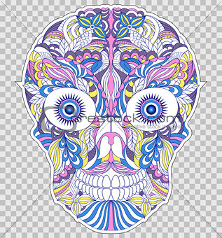 abstract floral skull