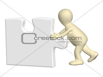 3d man with part of puzzle