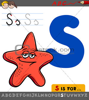 letter s with cartoon starfish