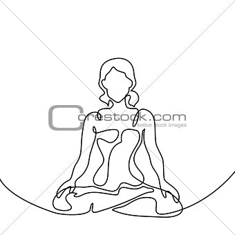 Woman doing exercise yoga lotus Pose