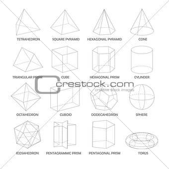 All basic 3d shapes template. Realistic with shadow