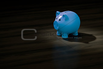 a blue piggy bank with space for your content