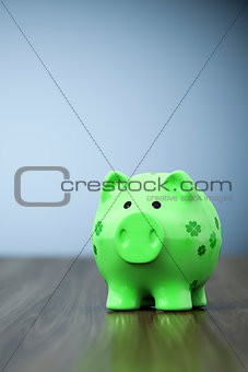 green clover piggy bank background
