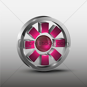 Red cog futuristic logo