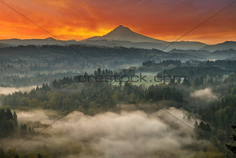 Mount Hood and Sandy River Valley Sunrise