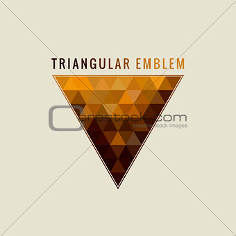 Calligraphic Triangle logo. Gold Lines label Ornament. Restaurant Luxury emblem vintage ornate greeting card design