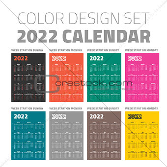 Color pocket calendar set 2022