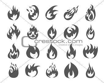 Set of various fire elements.