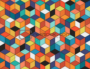 Geometric colorful seamless pattern. Mosaic texture.