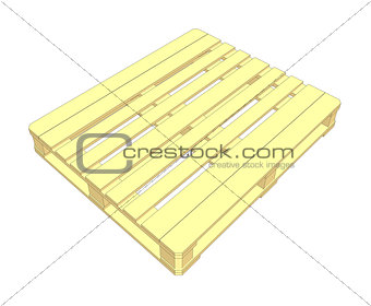 Wooden pallet. Isolated on white. Vector