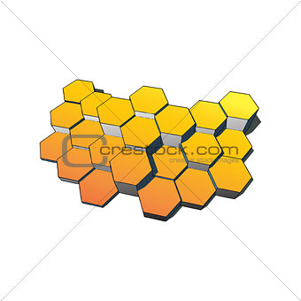 Hexagons technology and communication background. Vector illustration eps10