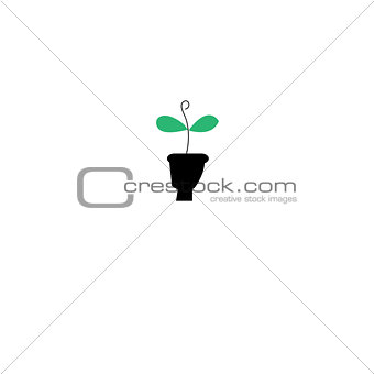 Graphics silhouette icon eco green sprout 