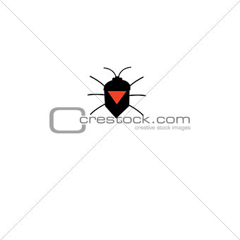 Graphic silhouette of a bug icon