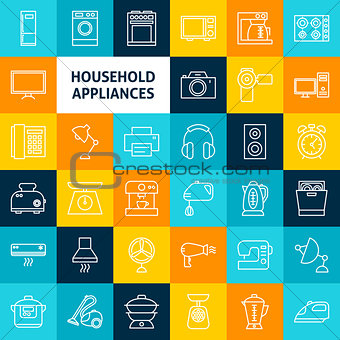 Vector Line Household Icons
