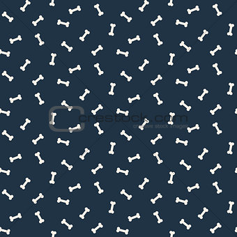 Bone vector blue and white seamless pattern.