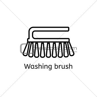 Cleaning brush simple line icon. Washing brush thin linear signs. Toilet cleaning simple concept for websites, infographic, mobile applications.