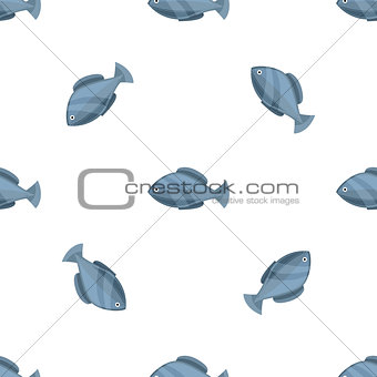 Seamless vintage fish drawings pattern, vector illustration. Engraving style sea life background. Retro element for your design.