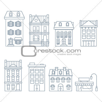 Buildings and houses in european style - townhouse, condo and ho