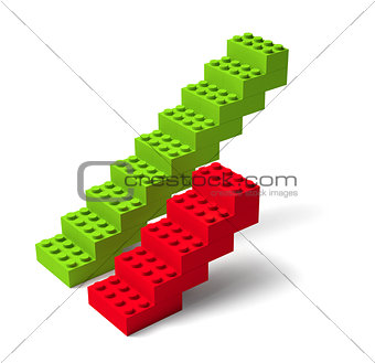 Two building block stairs 3d
