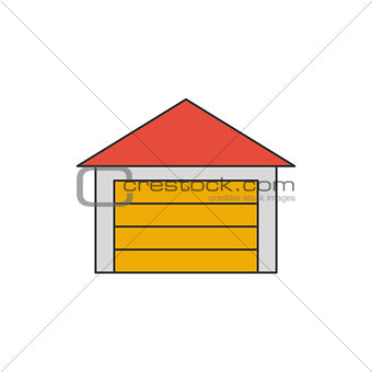 Garage flat line icon