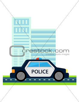 police car with office build