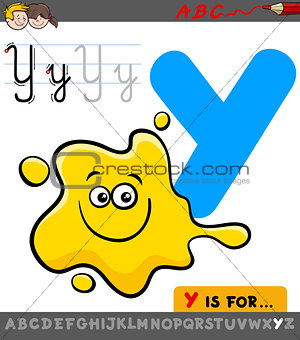 letter y with cartoon yellow color