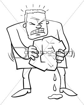squeezing water from stone humor cartoon