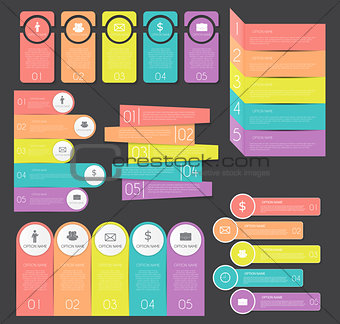 Infographic Templates Collection Set for Business Vector Illustration