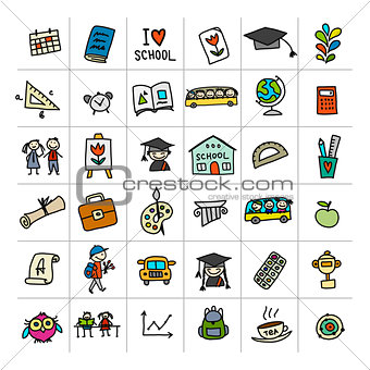 Back to school, icons for your design