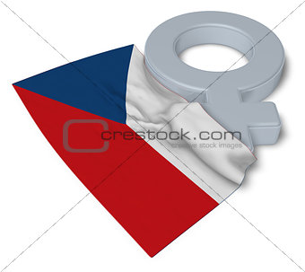 female symbol and flag of Czech Republic - 3d rendering