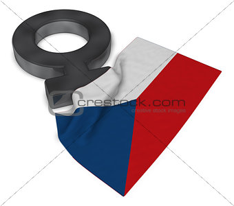 female symbol and flag of Czech Republic - 3d rendering