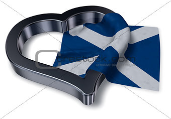 flag of scotland and heart symbol - 3d rendering