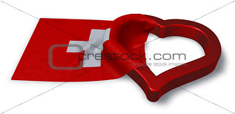 flag of switzerland and heart symbol - 3d rendering