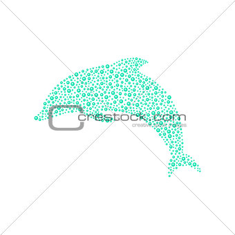 Dolphin made of turquoise balls