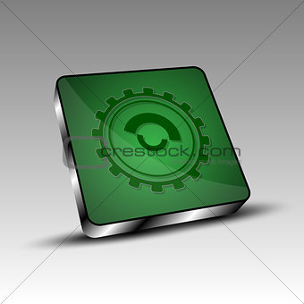 Green square with gear