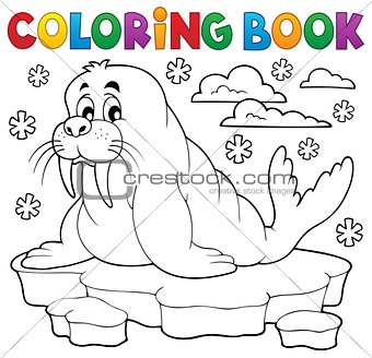 Coloring book walrus theme 1
